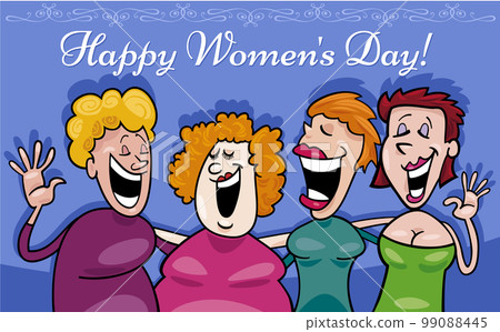 Women's Day design with comic funny women group Women's Day design with comic funny women group 99088445