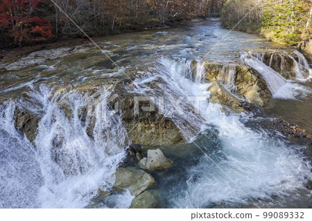 Aerial view of "Otaki Niagara Falls" in late autumn 99089332