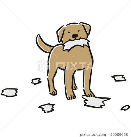 Illustration of a mischievous dog 99089668