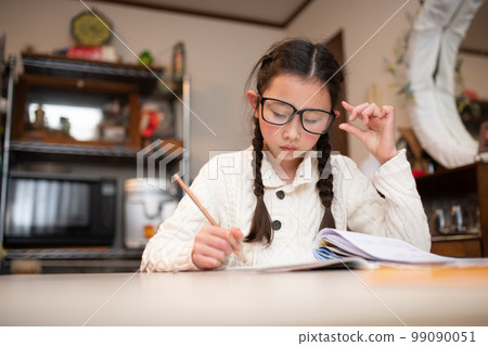 girl studying hard girl studying hard 99090051