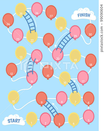 Vector boardgame template. Blank black and white board game isolated on white background. Preschool printable educational activity or worksheet sample. Playing field illustration Vector boardgame template. Blank black and white board game isolated on white background. Preschool printable educational activity or worksheet sample. Playing field illustration 99090604