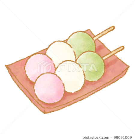 Tricolor dumpling on a plate Tricolor dumpling on a plate 99091009