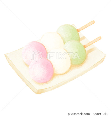 Tricolor dumpling on a plate Tricolor dumpling on a plate 99091010