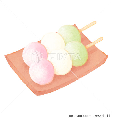 Tricolor dumpling on a plate Tricolor dumpling on a plate 99091011