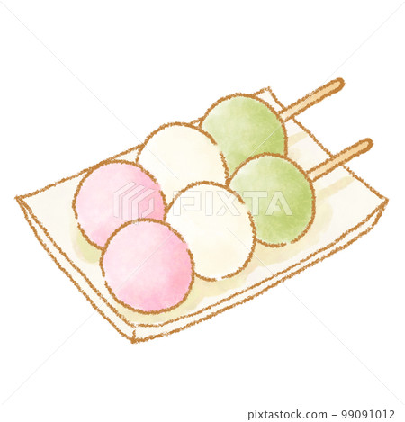 Tricolor dumpling on a plate Tricolor dumpling on a plate 99091012