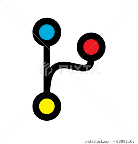 Git branch icon line isolated on white background. Black flat thin icon on modern outline style. Linear symbol and editable stroke. Simple and pixel perfect stroke vector illustration. 99091102