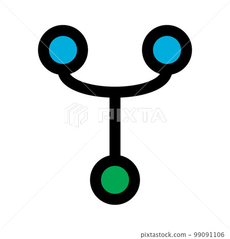 Git network icon line isolated on white background. Black flat thin icon on modern outline style. Linear symbol and editable stroke. Simple and pixel perfect stroke vector illustration. 99091106
