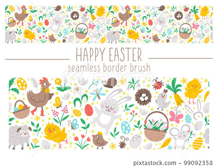 Vector seamless pattern brush with Easter... - Stock Illustration ...