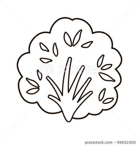 Vector black and white bush icon. Little outline shrub isolated on white background. Line spring garden illustration. Gardening or forest picture 99092800
