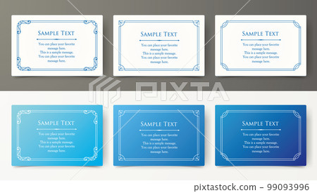 豪華卡片設計。古色古香的裝飾設計。優雅的邊緣圖案。 99093996