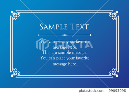 豪華卡片設計。古色古香的裝飾設計。優雅的邊緣圖案。 99093998