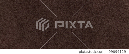 Texture of dark brown velvet matte background, macro. Suede umber fabric with pattern. Textile leather backdrop, 99094129