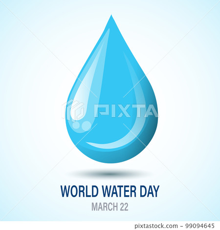 World Water Day, 3d water drop. Ecological concept. Banner. poster, postcard, vector World Water Day, 3d water drop. Ecological concept. Banner. poster, postcard, vector 99094645