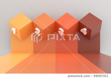 Set of infographic colorful banners square sections 99095301