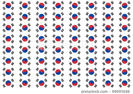 Geometric pattern in the colors of the national flag of South Korea. The colors of South Korea. 99095686