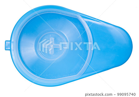 top view of closed blue fracture bedpan isolated 99095740