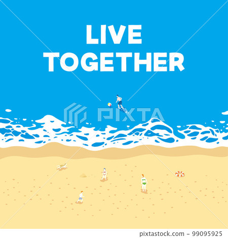 Material_Background_Sea_Beach_Blue_Family_live together Material_Background_Sea_Beach_Blue_Family_live together 99095925