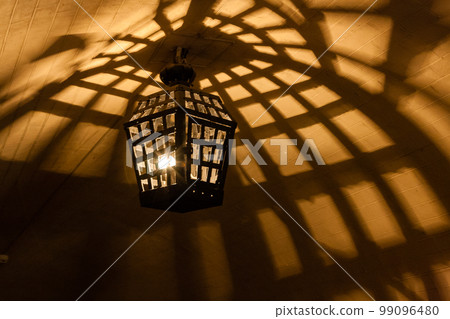 Antique lamps (chandeliers) in the cave dungeon Antique lamps (chandeliers) in the cave dungeon 99096480