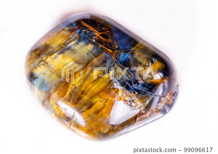 Macro mineral stone Petersit PAR on white background 99096617