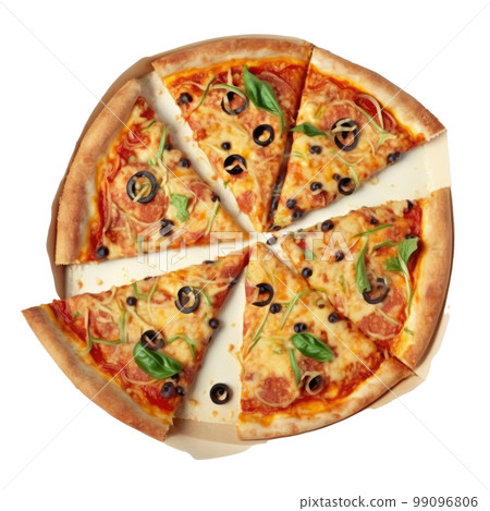 Hot Italian Pizza Isolated Illustration Generative AI Hot Italian Pizza Isolated Illustration Generative AI 99096806