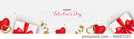 Valentine s Day Sale Poster or banner with hearts. Promotion and shopping template or background for Love and Valentine s day concept 99097285