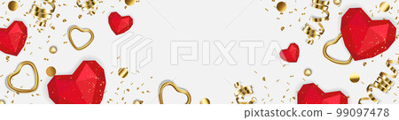 Valentine s day sale background with heart. Universal vector background for poster, banners, flyers, card. 99097478