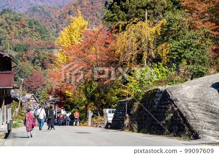 [Shirakawa-go] Autumn leaves in full bloom and village walk of gassho-zukuri style 99097609