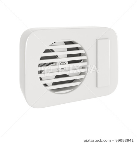 white air conditioner front view on white background 3d rendering 99098941