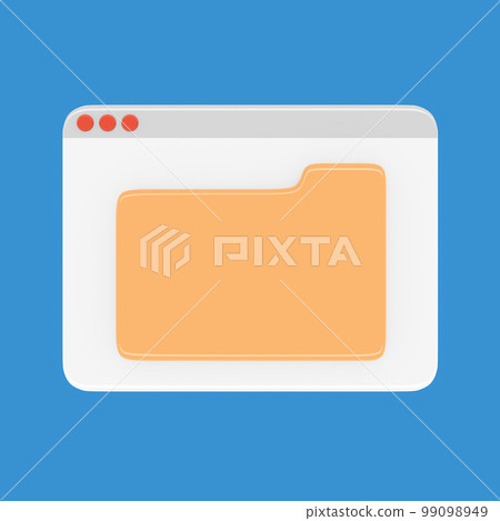 desktop interface window with folder simple cartoon ui 3d rendering desktop interface window with folder simple cartoon ui 3d rendering 99098949