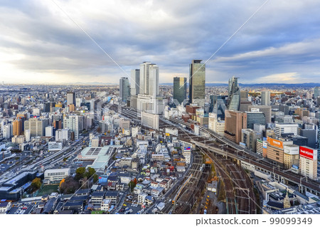 Cityscape with skyscrapers in Meieki district 99099349