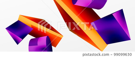 Metallic 3d shape vector geometric background. Trendy techno business template for wallpaper, banner, background or landing Metallic 3d shape vector geometric background. Trendy techno business template for wallpaper, banner, background or landing 99099630