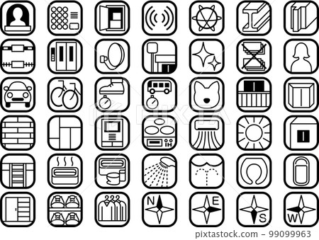 An icon set for explaining the facilities and living environment of condominiums and apartments 99099963