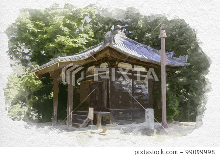 奈良縣奈良市水彩風格的東大寺行器堂 99099998