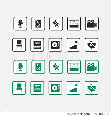 icon set suitable for music concert event, icon modern and simple vector EPS. 99100004