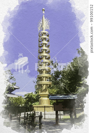 水彩風格的東大寺，奈良縣奈良市索瓦 99100152