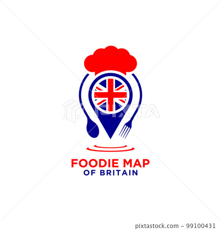 map of great britain with its flag colors, vector eps format 99100431