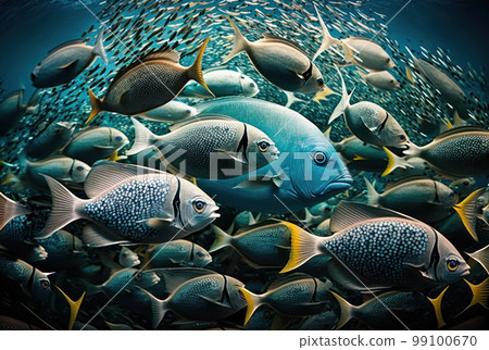 Under water world wildlife animals beautiful background. World water day concept. 99100670