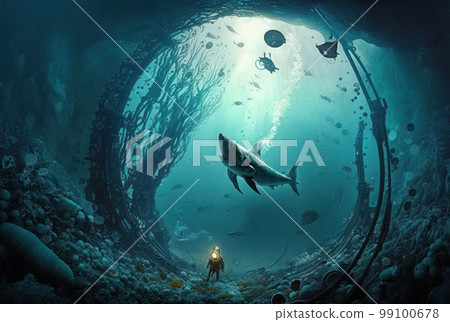 Under water world wildlife animals beautiful background. World water day concept. Under water world wildlife animals beautiful background. World water day concept. 99100678