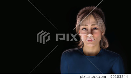 sad woman compassion expression crying girl depressed lonely anxiety unhappy problems 3D illustration sad woman compassion expression crying girl depressed lonely anxiety unhappy problems 3D illustration 99103244