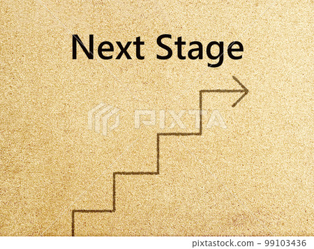 Natural cork background with NextStage letters and stairs illustration Natural cork background with NextStage letters and stairs illustration 99103436