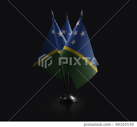 Small national flags of the Solomon on a black background Small national flags of the Solomon on a black background 99103530