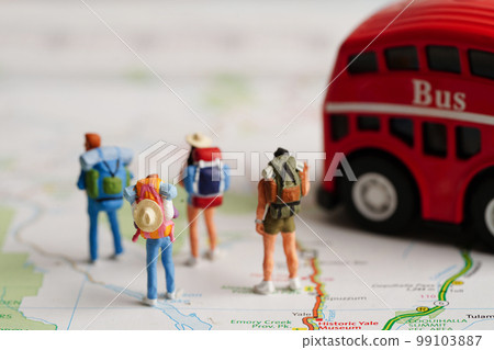 Business people rushing and going on a long trip for a work meeting at office. 99103887