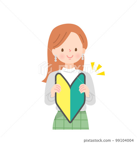 有初學者標記的年輕女人 99104004