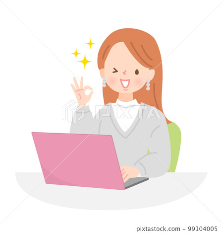 使用筆記本電腦的年輕女子 99104005