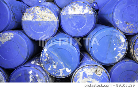 Old rusty blue barrels Old rusty blue barrels 99105159