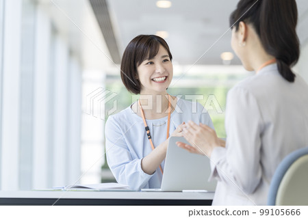 Image of a business woman having a meeting Image of a business woman having a meeting 99105666