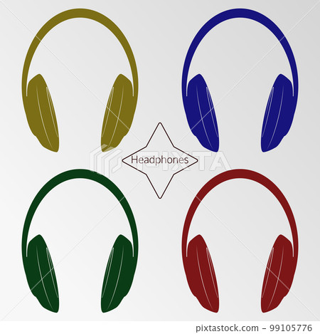 Vector illustration on the theme ofheadphones Vector illustration on the theme ofheadphones 99105776