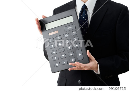 與大計算器的亞裔商人 99106715