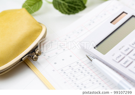Account book, calculator and wallet Account book, calculator and wallet 99107299