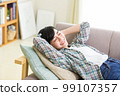 A young woman relaxing on the sofa Relax Nap Break Nap 99107357